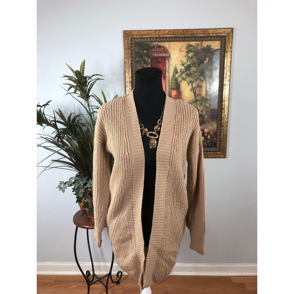 Proof Apparel Cardigan Womens Small Beige Knit Quiet Luxury Grandmacore Business